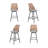 Upholstered Light Gray Rattan Full Back Counter Swivel Bar Stool-121091459