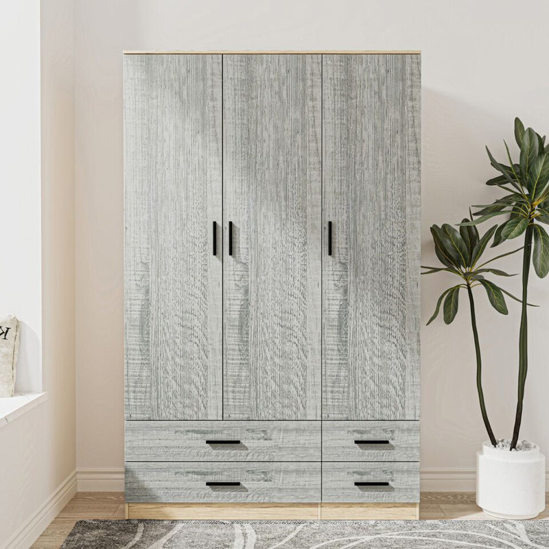 Retonia Manufactured Wood Wardrobe, Oak/Ash Grey