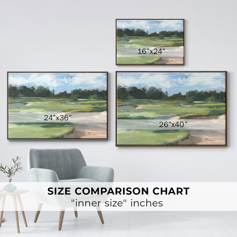 Golf Course Study II, reproduction d'art sur toile, H 27 po x l 41 po, Noyer