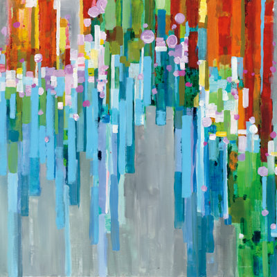Rainbow Of Stripes Crop by Danhui Nai - Wrapped Canvas Painting