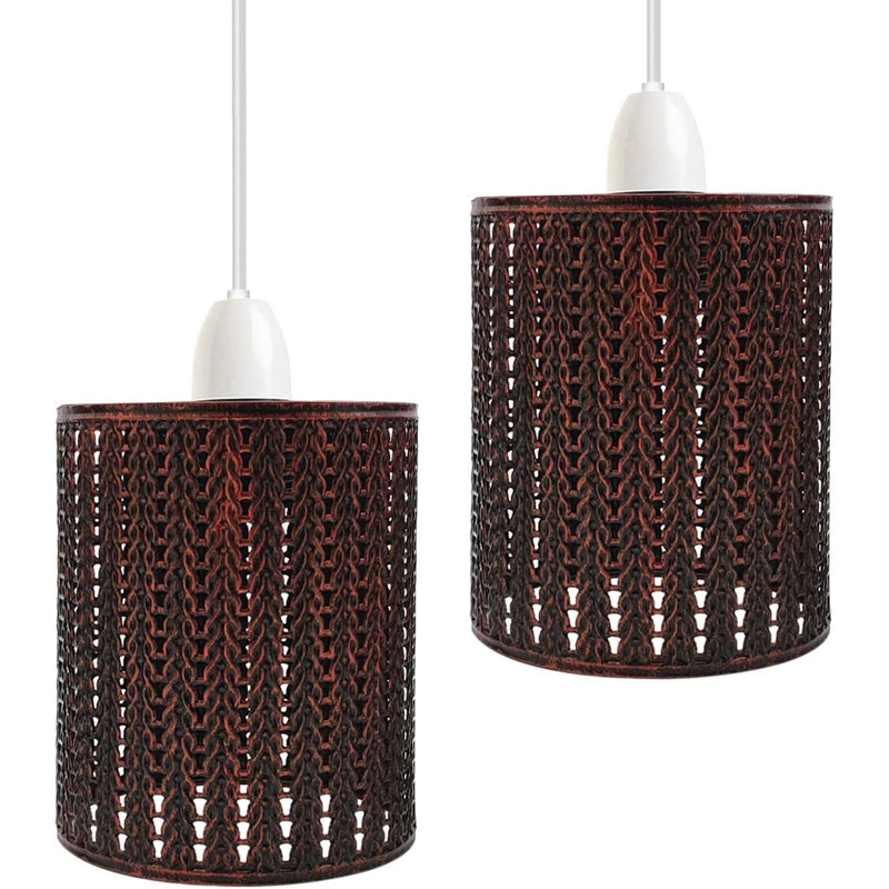 Anistin Metal Drum Lamp Shade ( Screw On ), Rustic Red