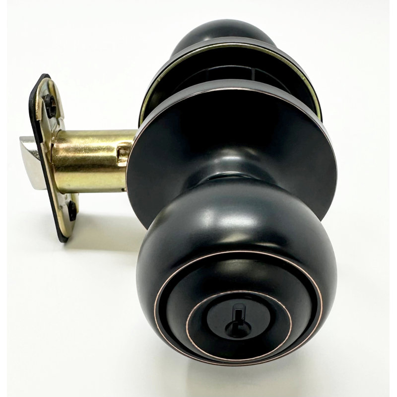 Hudson 2.5'' Diameter Keyed (Entry) Round Knob, Oil Rubbed Bronze