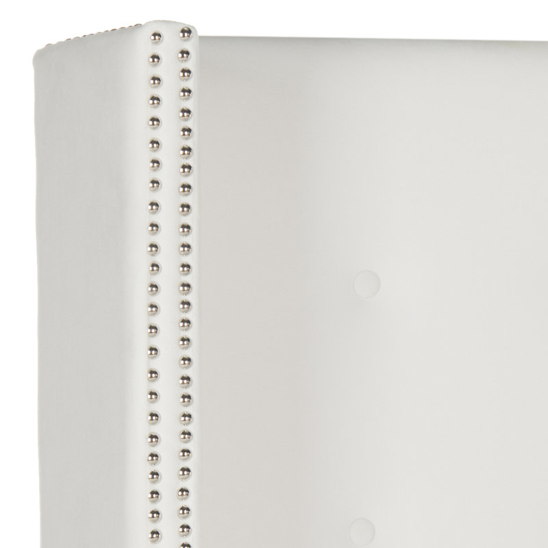 Burch Upholstered Headboard, Velvet White, Full