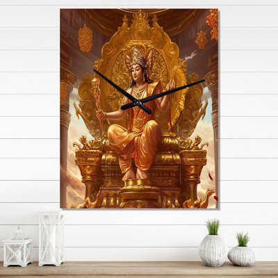 Horloge murale gourou sur le trône d'or - Sagesse Divine