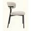 Chaise de salle à manger rembourrée moderne (ensemble de 2) - dossier courbé, pieds en métal noir, chaise d'appoint en tissu crème pour la cuisine ou la salle à manger