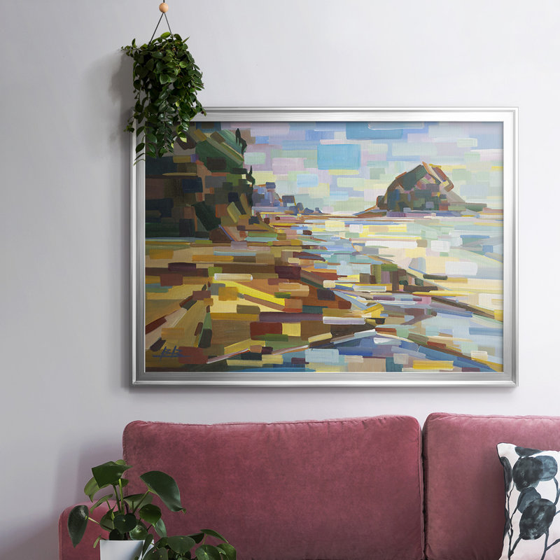«Best Coast», toile tendue avec châssis_UBOR123, Argent, H 26 po x l 38 po x P 1,5 po
