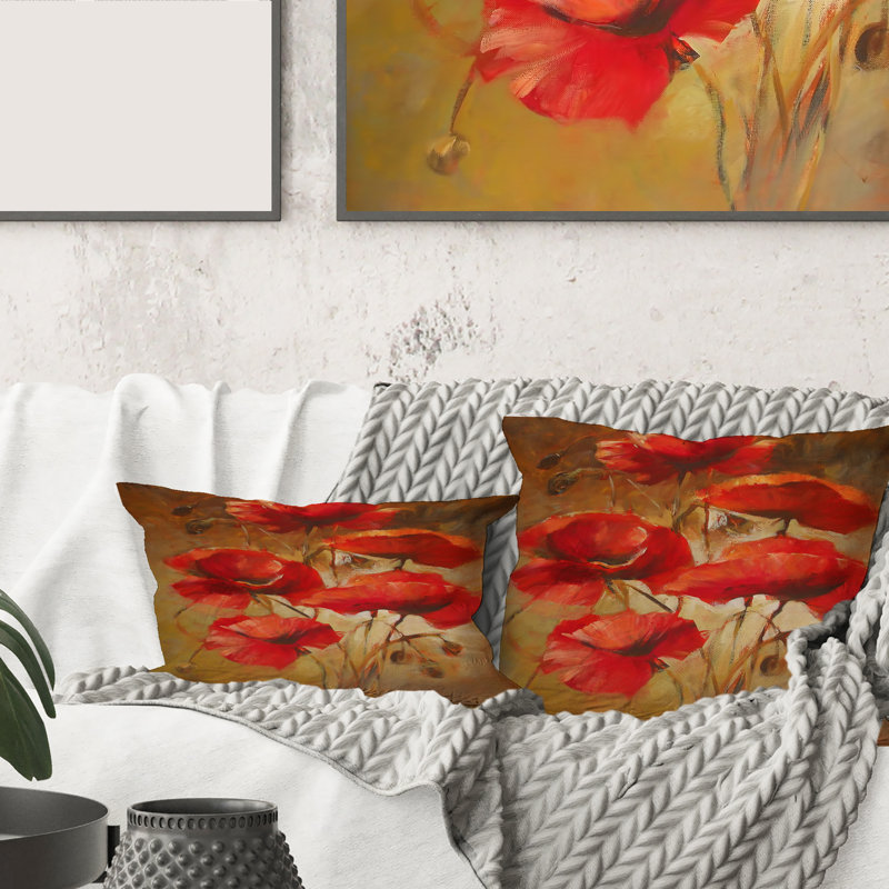 Housse et insert de coussin rectangulaire Blossoming Poppies IV