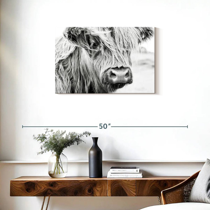 Long Haired Cow, 20" H x 30" W