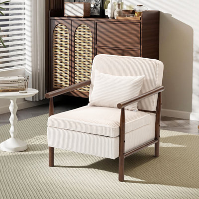 Chaise avec accoudoirs rembourrée Mid-Century