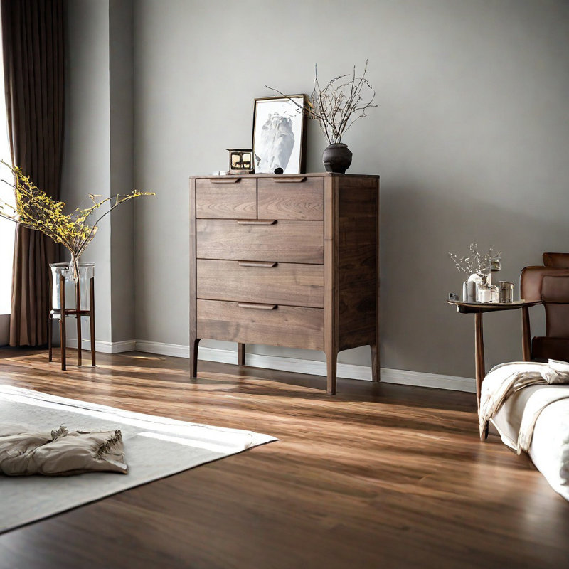 Armoire de rangement moderne en noyer noir
