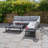 Santorini Corner Grey Garden Sofa Set with Cushions