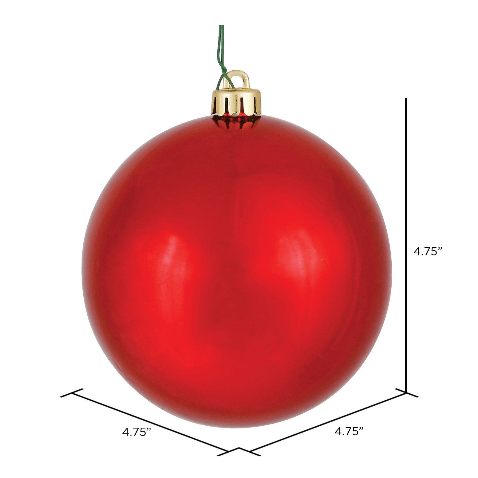 6" Shatterproof Bauble, Wine, 4.75" H x 4.75" W x 4.75" D