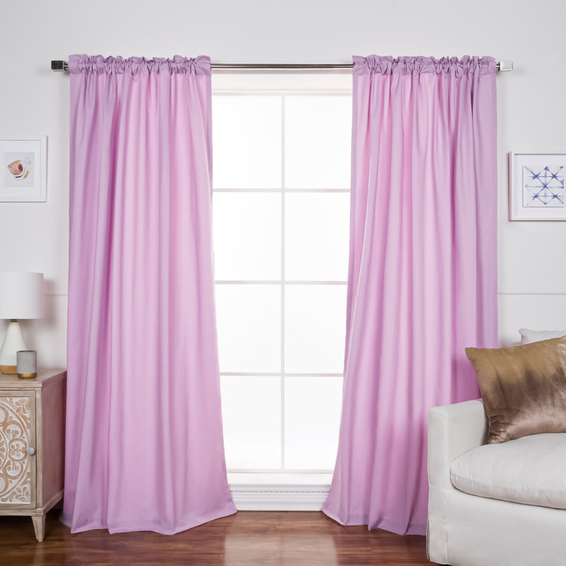 Rideau en mélange de coton Desma, L 52 po x L 84 po, Lavande