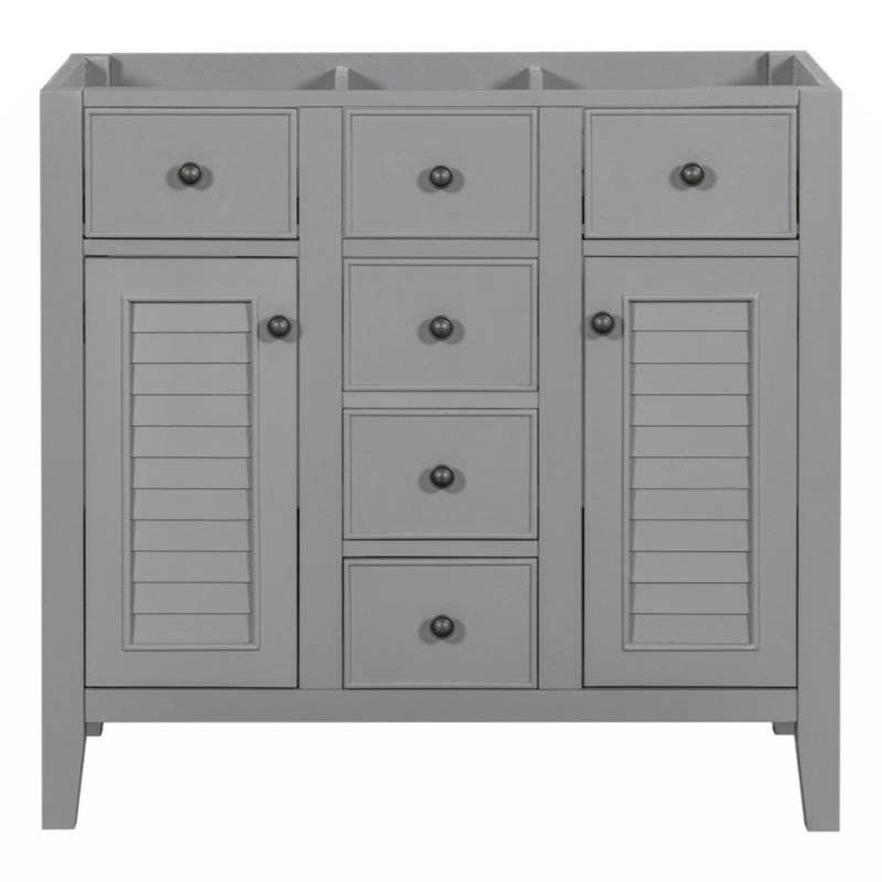 35'' Single Bathroom Vanity Base Only, Light Gray