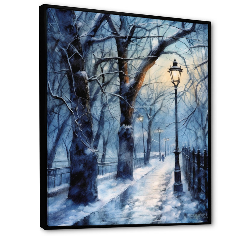 «Alley of Trees In The Park III», reproduction sur toile, H 44 po x l 34 po x P 1,5 po, Cadre flottant noir