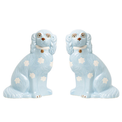 Porcelain Staffordshire Dogs (Set of 2)