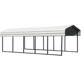 Steel Carport, Galvanized Black/Eggshell