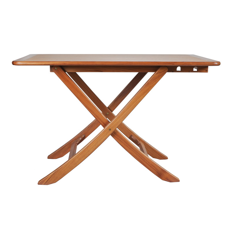 Grande table à lattes ajustable en teck