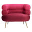 Fauteuil rembourré 41 po en velours rouge et or