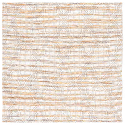 Geometric Handmade Hand-Loomed Ivory/Orange Area Rug