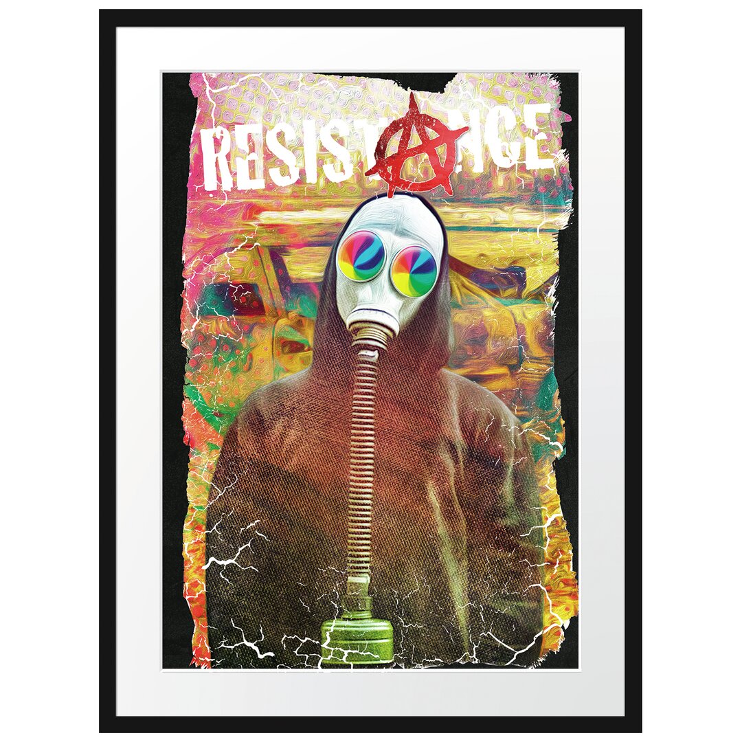 Gerahmtes Poster Resistance Black