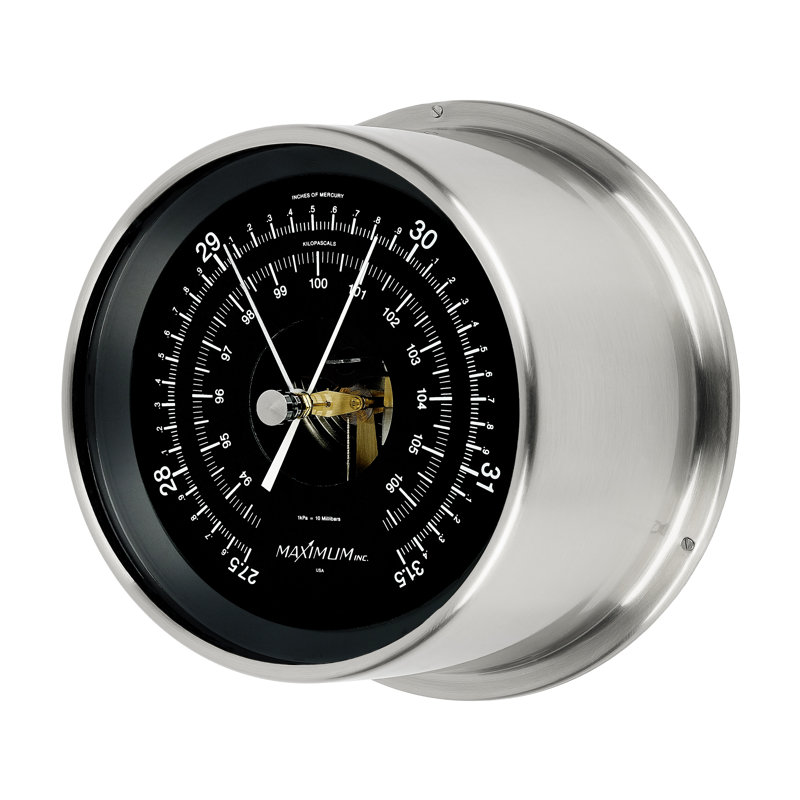Proteus Barometer by Maximum Weather Instruments, Nickel/Black