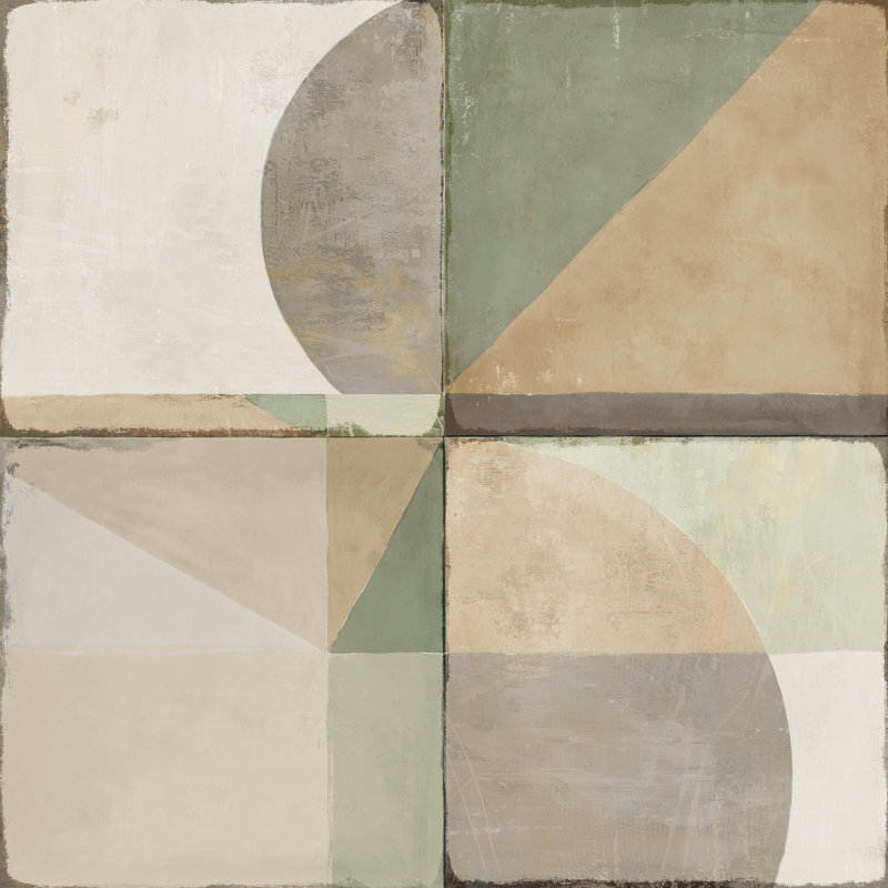 Green Tile II, H 12 po x l 12 po