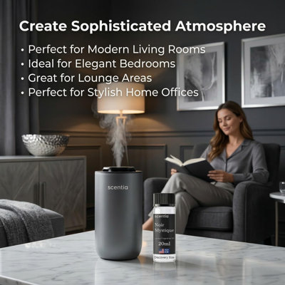 Scentia Resort Diffuser Oil Inspired By The Edition Resort Scent - 20 Ml 0.67 Fl Oz - Essential Oil Blend Rose, Bergamot, Lemon And Musk Notes For Aromatherapy Diffusers And Humidifiers - Noir Mystique