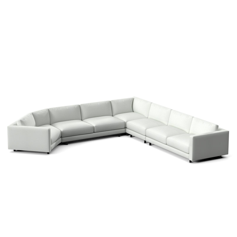 Avanni Patio Sectional with Sunbrella Cushions, Matte Black, Cream Outdoor Poly 6070-002