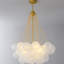 Mille 1-Modern Glass & Gold Chandelier – Elegant Cloud-Shaped Flush Mount Ceiling Light with E27 Bulbs for Dining Room, Bedroom, and Living Room