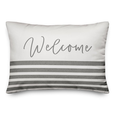 Housse et insert de coussin rectangulaire d'extérieur Welcome Stripes 19