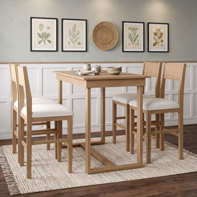 Farmhouse 5-Piece Dining Set with Rectangular Dining Table and 4 Dining Chairs