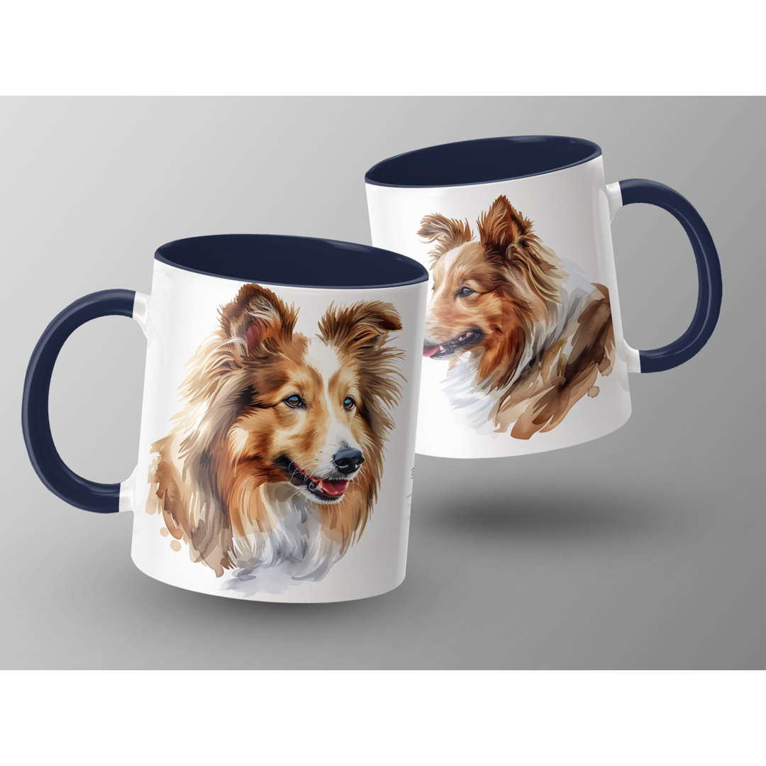 Shetland Sheepdog Watercolor Design 11oz Coffee Mug