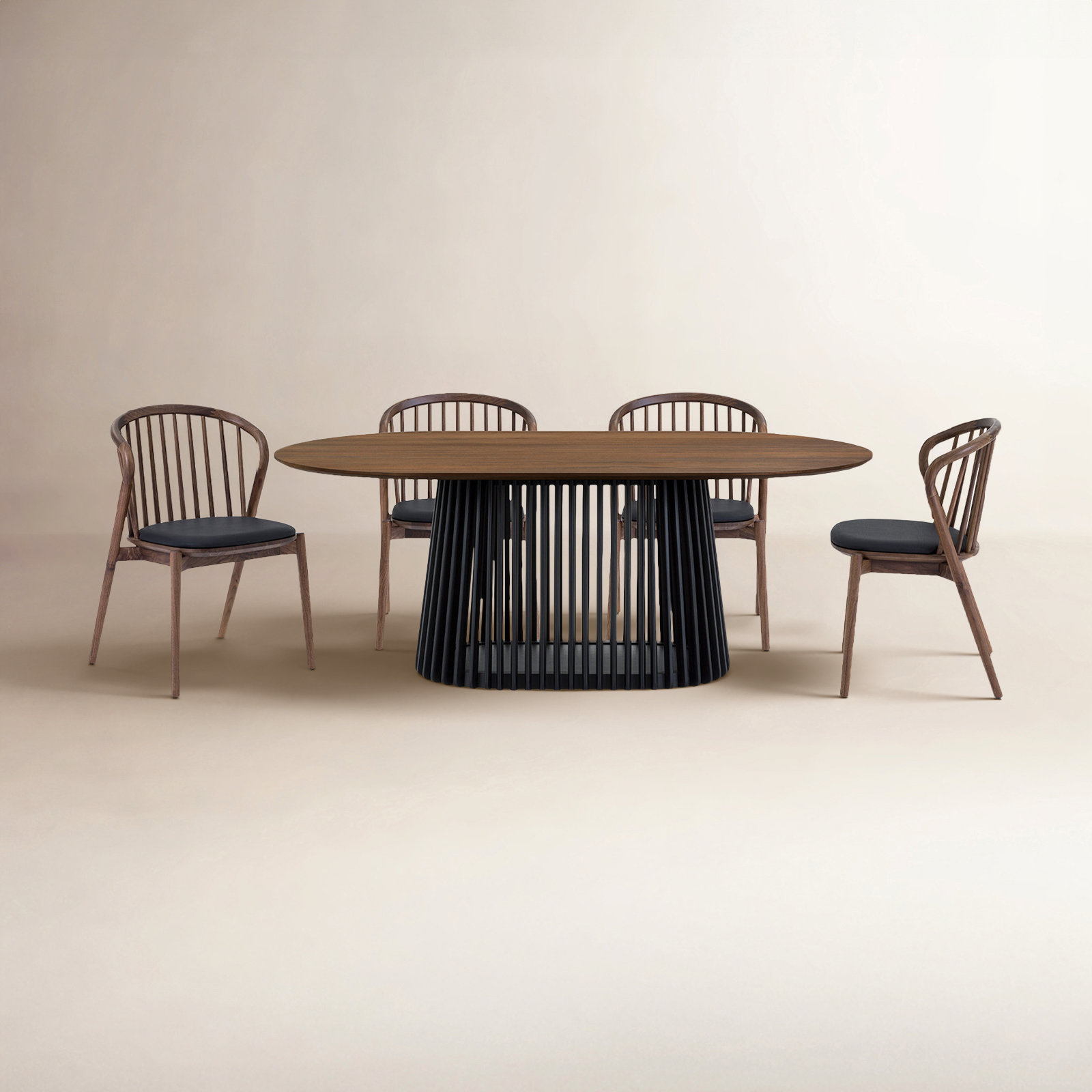 5 - Piece Extendable Dining Set, Walnut, Walnut