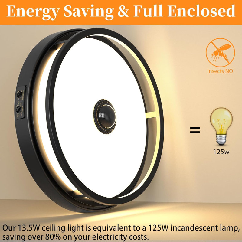 4-Mode LED Motion Sensor Ceiling Light – Dusk to Dawn Outdoor Porch Light with Manual Override