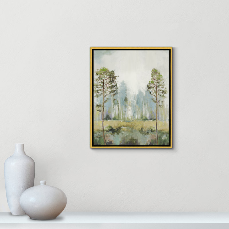 Tall Green Trees II by Allison Pearce, 21.5" H x 17.5" W, Gold
