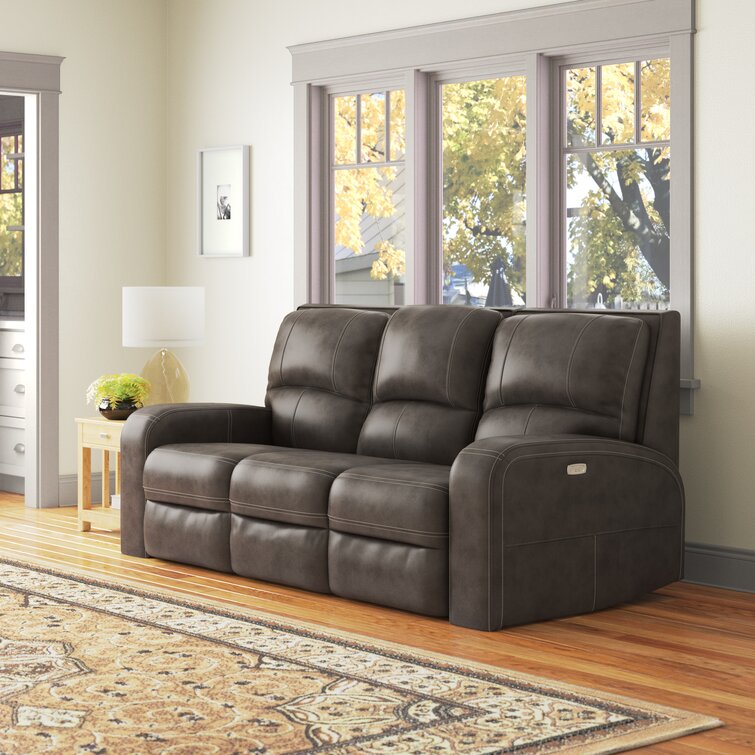 Wildon Home® Mikey 88'' Leather Power Reclining Sofa & Reviews | Wayfair