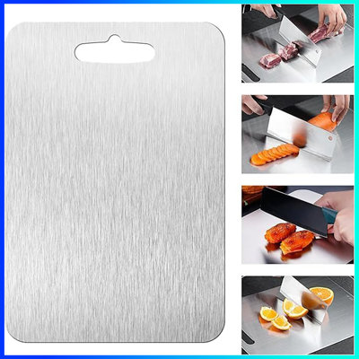 100% Pure Titanium Cutting Board – Premium Aviation-Grade Kitchen Board, Double-Sided Design For Meat, Fruits & Vegetables – Food-Safe & Durable