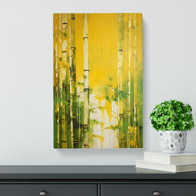 Bamboo Forest Gestural - Wrapped Canvas