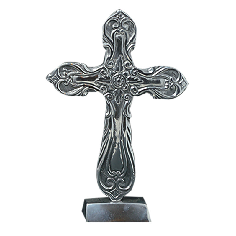 Stylized Free Standing Pewter Cross