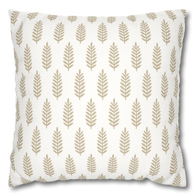Block Print Inspired Pillow With Leaf Butta Botanical Design |  Aesthetic Cushion Cover