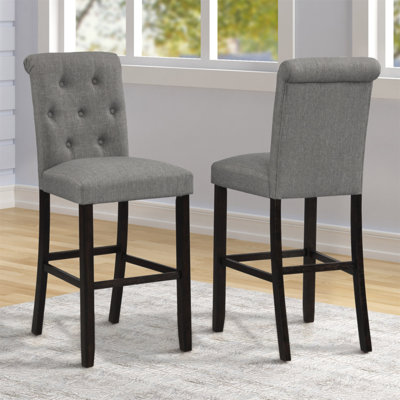 Tabouret de bar en bois massif Leviton, ensemble de 2