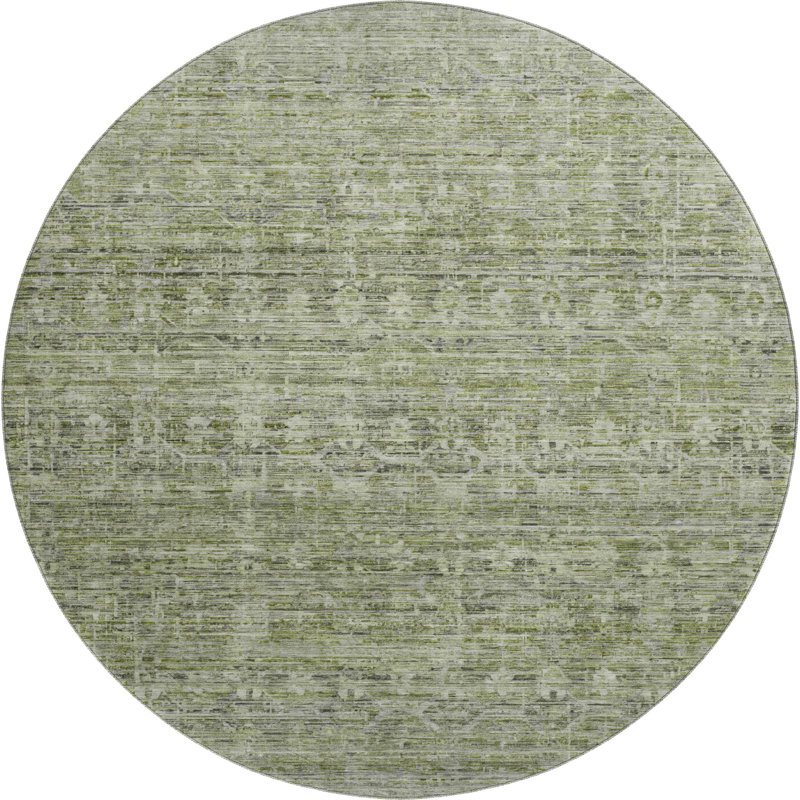 Premium Machine Washable Lubbers AMF1746 Stripe Rug, Round 8'