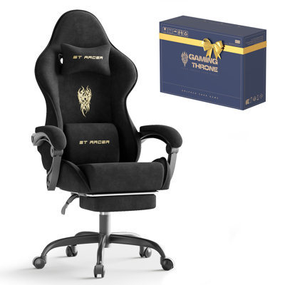 Fauteuil de jeu ergonomique en velours avec repose-pieds Soontrans