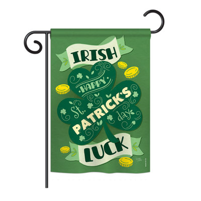 Mélange de polyester à 2 côtés 19 x 13 po irish chance spring drapeau de jardin