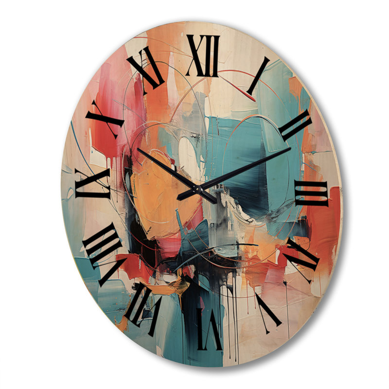 Horloge murale V bois, Très grand