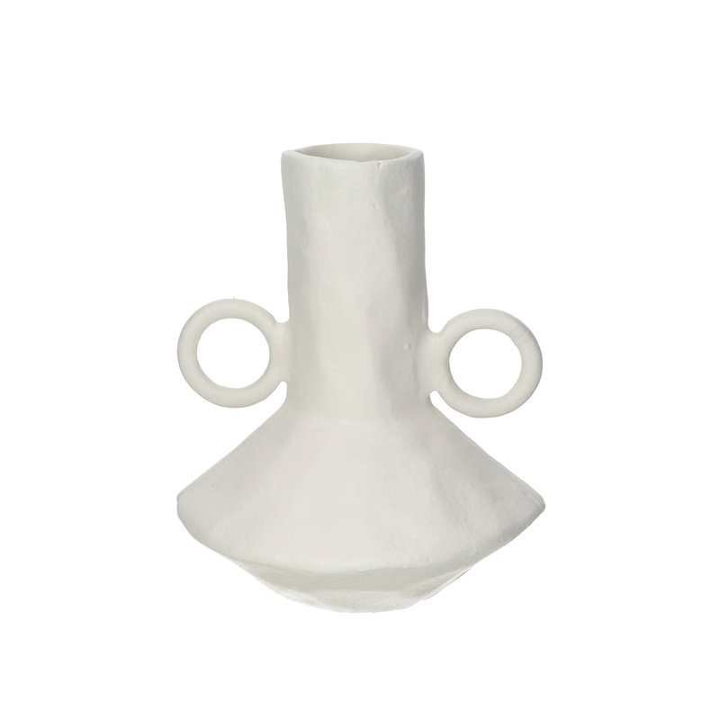 Vase en aluminium blanc cassé Trulli, H 8,27 po x l 6,89 po x P 6,89 po