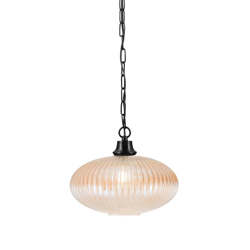 Luminaire suspendu Rothwell au fini noir mat avec microbulles 12 po