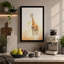 Solitary Giraffe Boho 1 Piece Wrapped Canvas Wall Art-136728332-136728333