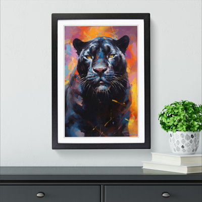 Panther Gestural Art - Framed Print